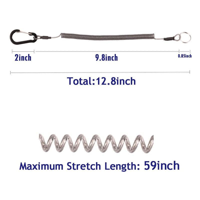 BB Hapeayou Fishing Lanyard (10Pcs) Retractable Safety Coiled Tether with