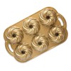 Nordic Ware Swirl Bundtlette Pan, 6-Cavity, Gold