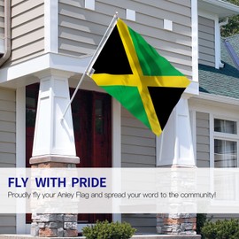 Anley Pack of 2 Fly Breeze 3x5 Foot Jamaica Flag - Vivid Color and Fade Proof - Canvas Header and Double Stitched - Jamaican National Flags Polyester with Brass Grommets 3 X 5 Ft