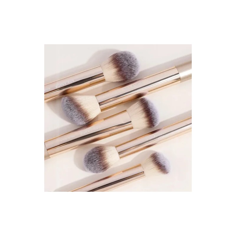 18 Brochas De Maquillaje Profesionales Alta Calidad Color Oro Pálido