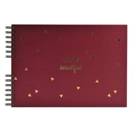 Exacompta Life 16453E Premium Photo Album with 50 Pages, Perfect for Your Photos for DIY Photo Books, Spiral Album, Red