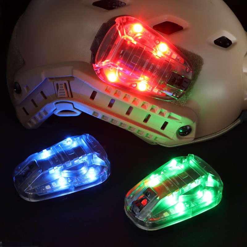 LThyzszb Tactical Helmet Light with LED+IR/Strobe Military IFF Flashlight Survival