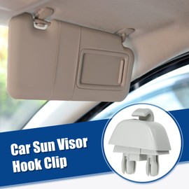 X AUTOHAUX Pack of 2 Car Plastic Sun Visor Hook Clip Holder for Volkswagen Grey