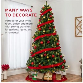 6FT Christmas Tree Metal Stand holly berry pine cone 6white/6yellow