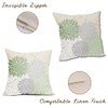 WOFOLE Sage White Green Pillow Covers 18x18 Inch Gray Dahlia