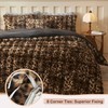 LIFEREVO Cheetah Print Soft Faux Rabbit Fur Duvet Cover Set