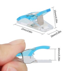 200 PCS Sewing Clips, Multipurpose Quilting Clips Plastic Fabric Clips for Sewing and Quilting, Crochet, Paper, Food Storage, Cables (Clear Blue)