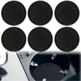 XURJUMI Pack of 6 Car Cup Holders, Universal Car Coasters, Non-Slip Cup Holder, Embedded, Car Accessories, Interior Decoration, Black