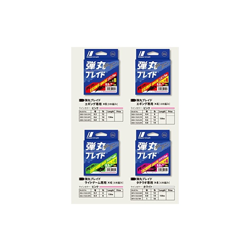 Major Craft PE Line Bullet Braid 4 Braid Multi-Color DB4-200/1MC