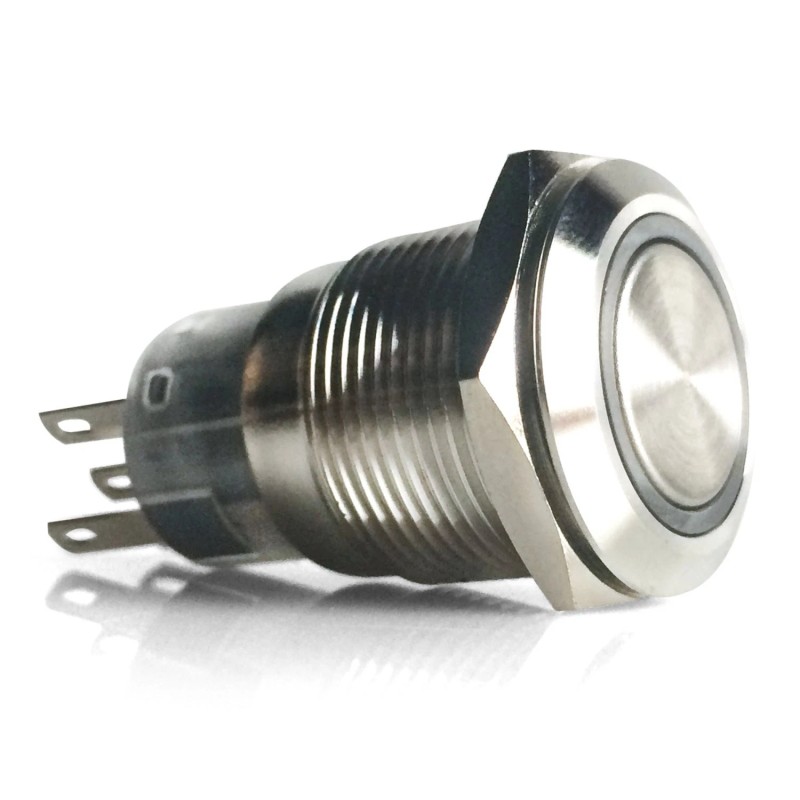 AutoLöc Power Accessories 19mm Billet 12V Momentary Push Button Switch