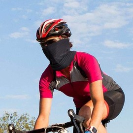 Neck Gaiter Snoods for Men & Women - Cooling Face Mask Washable Lightweight Cycling Motorcycle Bandana Face Covering Adjustable Neck Warmer Headband Unisex Tube for UV Protection (Black)