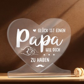 Gifts for Dad, Dad Gift, Birthday Gift for Dad from Daughter, Heart-Shaped Acrylic Home Decoration, Best Dad Gifts for Father's Day, 12 x 10 x 1 cm