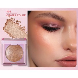 MAEPEOR Face Highlighter Palette 8 Colors Smooth Shimmer Highlighter Palette Longlasting Shiny Face Illuminator Highlighter Makeup (04 Ginger Color)