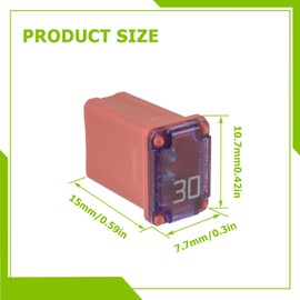 EPLZON 30A 30AMP 32V FMM MCASE 608830 Micro Cartridge Fuses Low-Profile Fuses Kit(Pack of 10pcs)