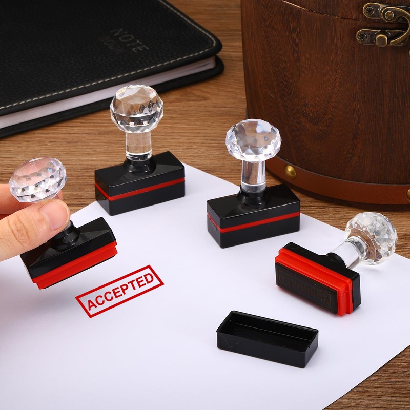 PATIKIL Confidential Stamps Self Inking Red Ink Office Stamp Refillable