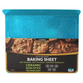 casaWare Toaster Oven 12 x 11-Inch Baking Sheet with a 1.5-Inch Handle (Blue Granite)