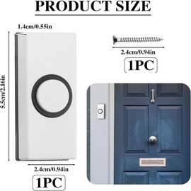 Door Bell Push Doorbell Wired Door Bell Button Switch Wall Mounted Weatherproof Plastic Button,Door Bell Wired,Wired Doorbell Button fits Most Doorbell Chime, Stainless Steel and Plas