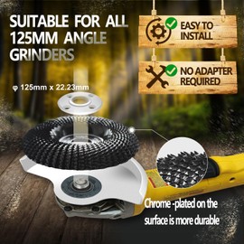 OBA Wood Carving Disc for Angle Grinder 125 mm, 2Pcs Angle Grinder discs for Carving, Grinding, Shaping, Modeling, Material Removal