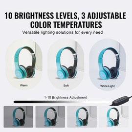 Happybuy Photo Studio Light Box, 12" x 12", 3000-5600K 3 Color Temperatures, 120 LED, 6 Double-Sided Backdrops, High CRI ≥ 95 for Small Items.