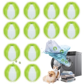 Pack of 12 Pet Hair Remover, Washing Machine, Lint Balls, Washing Machine, Reusable Lint Balls, Washing Machine, for Dog Hair and Cat Hair Remover Washing (Green)