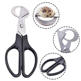 2 Pieces Quail Egg Scissors, Stainless Steel Quail Egg Scissors, Small Egg Scissors, Scissors For Opening Quail Eggs, Stainless Steel Egg Shell Opener For Home, Kitchen, Restaurant (Black)