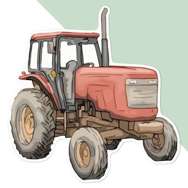 Azeeda Große 210mm 'Rustikaler alter Traktor' Permanente Aufkleber (DW00117826)