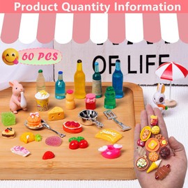 Mini Stuff, 60 PCS Mini Toys, Realistic Small Toys, Mini Things for DIY Handicrafts, Mini Items, Cute Exquisite Small Fidget Toys, Miniature Toys for Kids to Play House