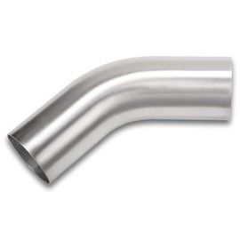 Podavelle Podavelle 45 Degree Elbow 3.5 Inch 89mm OD Aluminum Intercooler Pipe Piping Air Intake Tube, 1.5D Radius, Brushed Finish