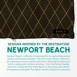 SUN'Y Toalla de playa de microfibra: colección de playa, secado rápido, toalla de playa sin arena, toalla de viaje compacta, ligera, toalla de playa grande (63 x 31.5 pulgadas), Newport Beach