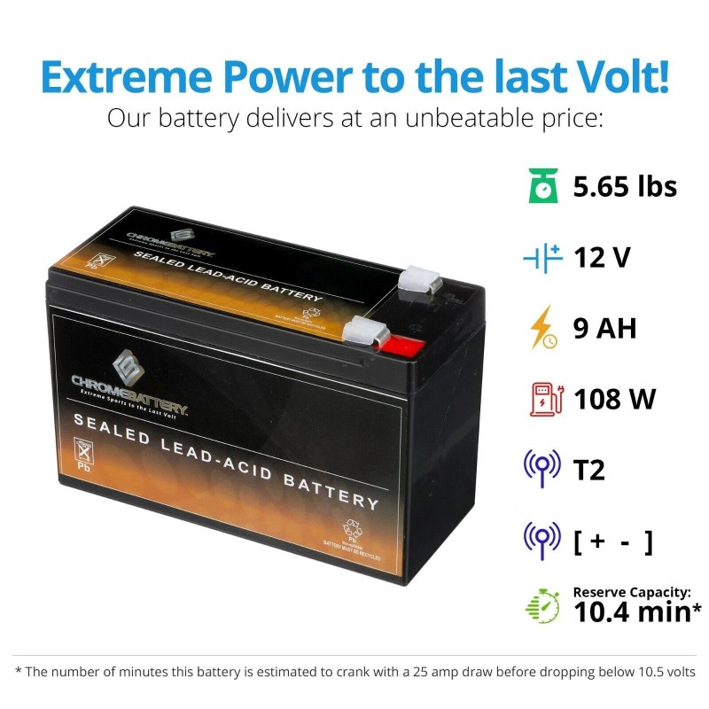 12V 9AH SLA Rechargeable Battery for Razor e200 / e200s