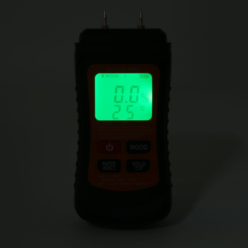 Wood Moisture Meter Temperature Detector Tester Digital Display Tool for