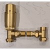 Team Controls Brushed Brass Angled Thermostatic Radiator Valves & Lockshield