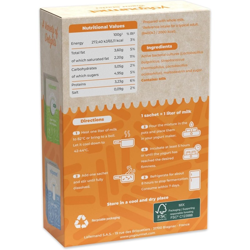 Yogourmet - Yogurt Starters (6 Sachets = 6 Liters) -
