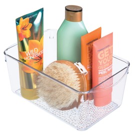 iDesign Cosmetics and Makeup Organiser, Plastic Cosmetics Organiser for Storing Beauty Products, Bathroom Accessories and More, Clear,15.9 x 26 x 10.8 cm