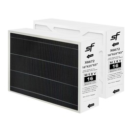 X6672 MERV 16 Filter - 16" x 25" x 5" fo Compatible with Lennox X6672 Filter Replacement HCC16-28 Part Number HCF16-16, HCF16-10,Home Furnace Filter for HVAC System 2 Pack (1)