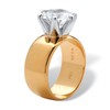 PalmBeach Gold-Plated, Rose Gold-Plated or Silvertone Round Cubic Zirconia Solitaire