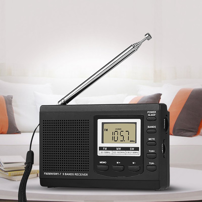 VBESTLIFE Portable Mini Radios FM/MW/SW Receiver w/ Digital Alarm Clock