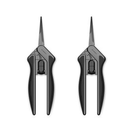 AC Infinity 6.6” Stainless Steel Pruning Shear 2-Pack, Lightweight Ergonomic Design, Straight Precision Blades with Nonstick Titanium Coating for Gardening, Hydroponics, Grow Tents