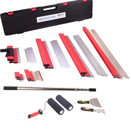 Drywall Tools Skimming Blade with 9 inch Compound Roller - 10", 14", 24"& 32" 40" Blades with 2 Pack 0.3 mm Blades,Taping Knife, Arc Scraper, Construction Tools