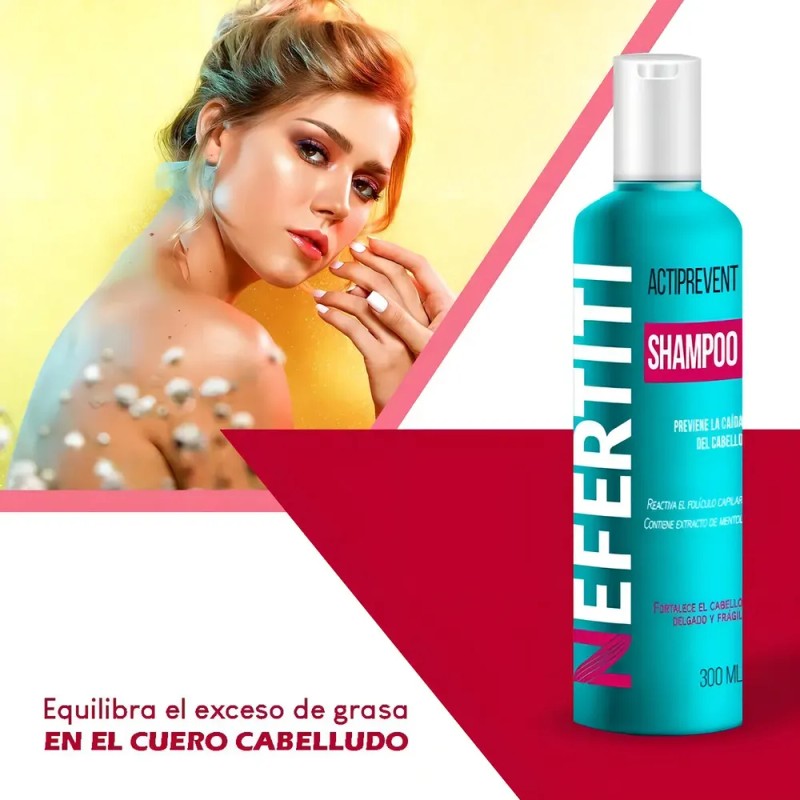 Shampoo Anticaida Del Cabello Actiprevent Nefertiti 300ml