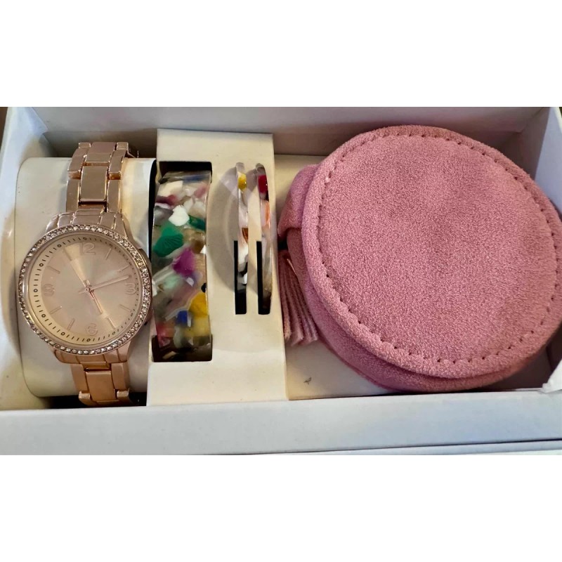 Geneva Set De Reloj Geneva Con Detalles De Cristal Para