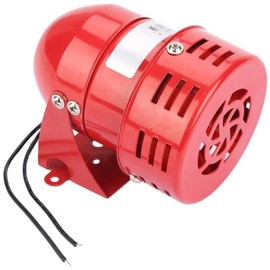 Akozon Summer Siren 220 V 120 dB High Energy Red Mini Metal Motor Alarm Industrial Sound Electrical Protection Against Theft MS 190