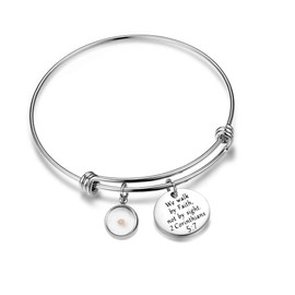 Inspirational Mustard Seed Faith Bracelets Christian Gifts for Women Teen-Girls (2 Corinthians 5:7)