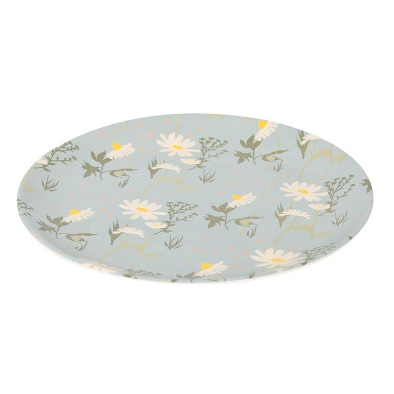 YöL Set of 4 Daisy Print Melamine Dinner Plates Summer