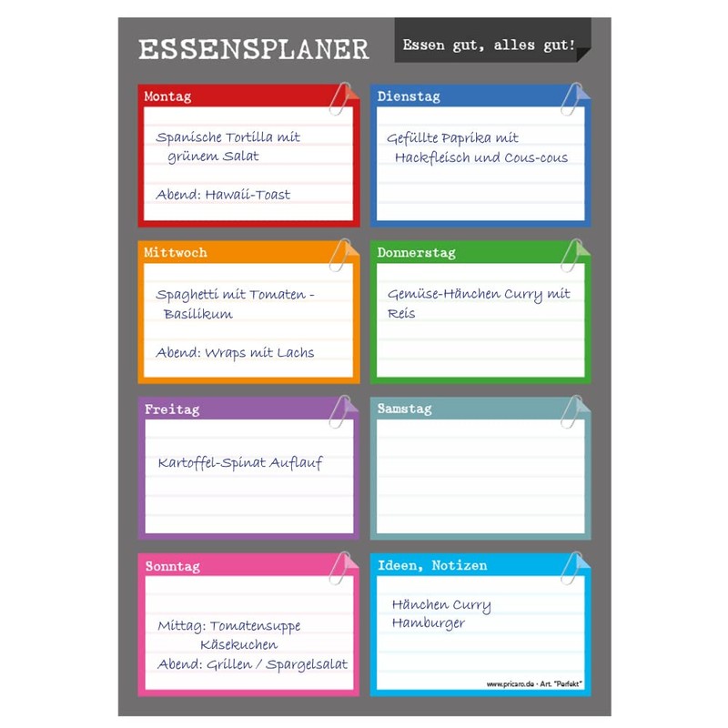 PRICARO A5 Perfect Meal Planner (Pack of 3)