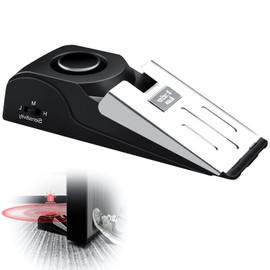 Custelen 120dB Door Stopper Alarm with Siren - Black Rubber Security Door Wedge for Home, Hotel, and Travel
