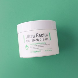 Foodaholic Ultra Facial Aloe Herb Cream 100ml/Moisture Cream, Hypoallergenic, Highly Moisturizing, Wrinkle-Improving / 푸드어홀릭 울트라 훼이셜 알로에 허브 크림 100ml수분크림 저자극 고보습 주름개선