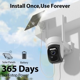 5pcs Solar Security Camera Wireless Outdoor, 360° WiFi Security Camera for Home, 2K Battery Camera with Solar Panel, Spotlight, Color Night Vision, AI Detection, 2 Way Talk, SD/Cloud, Works Alexa