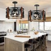 Monyohame Farmhouse Rustic Deer Ceiling Light Fixtures, 4-Light Round E26