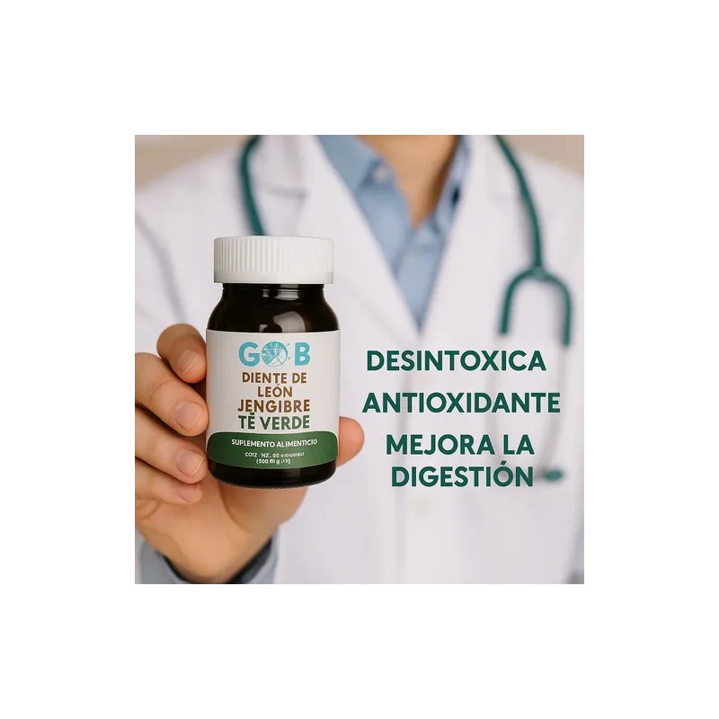 Diente De León, Jengibre, Té Verde 60 Cápsulas - Suplemento